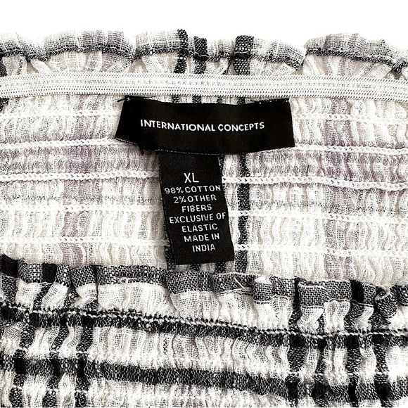 INC INTERNATIONAL CONCEPTS Ivory Plaid Square Neck Top • MSRP $70.00 - Picture 7 of 7